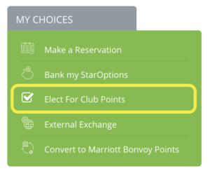 Click Elect For Club Points