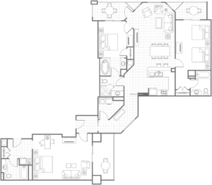 Aruba Surf Club 3 Bedroom Lockoff Floor Plan