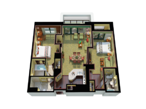 Ko Olina Beach Club 2 bedroom lockoff floor plan