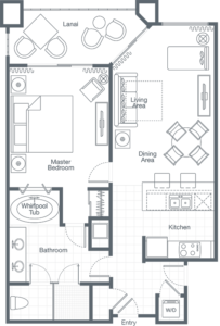 1 Bedroom Premium Villa Floor Plan - WKORN