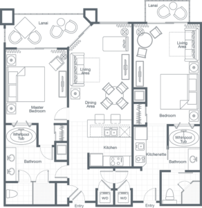 2 Bedroom Lock Off Floor Plan - WKORN