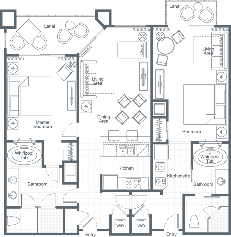 2 Bedroom Lock Off Floor Plan - WKORN