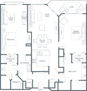 2 Bedroom Lock Off Villa Floor Plan - WKORV