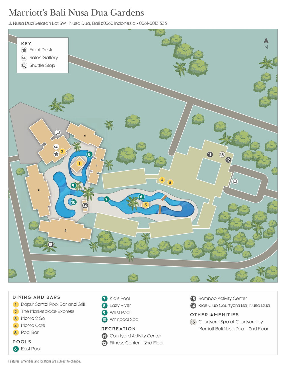 Marriott Bali Nusa Dua Gardens Resort Map