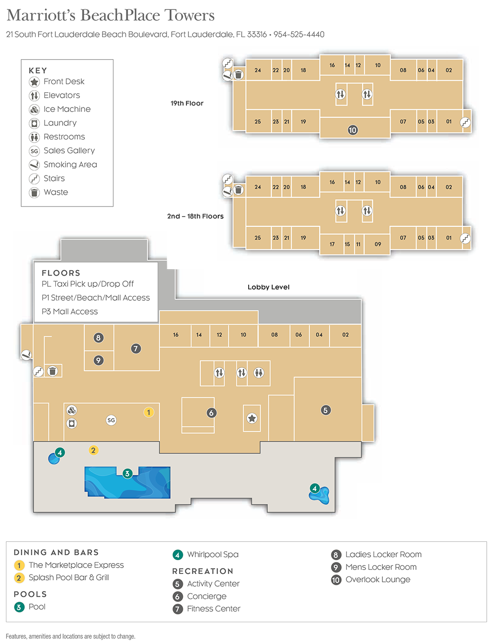 Marriott Beach Place Towers Resort Map