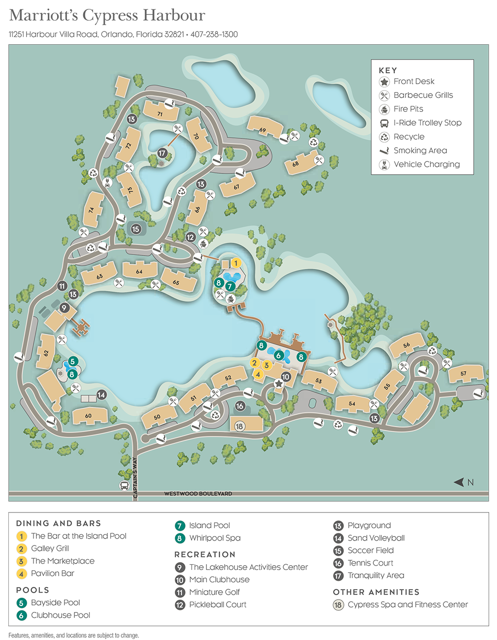 Marriott Cypress Harbour Resort Map