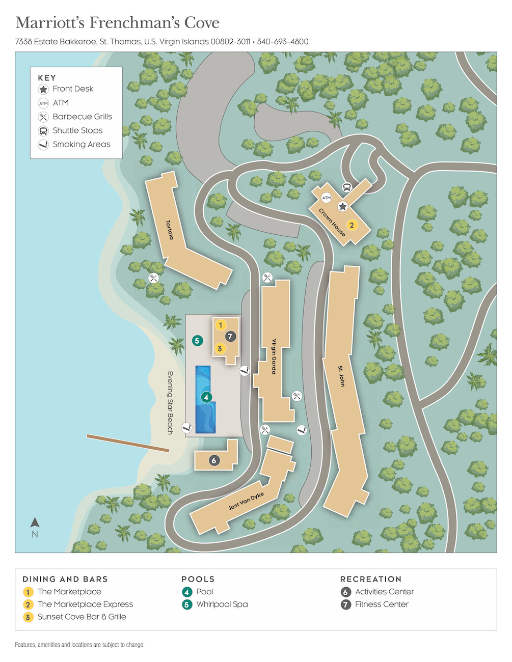 Marriott Frenchman's Cove Resort Map