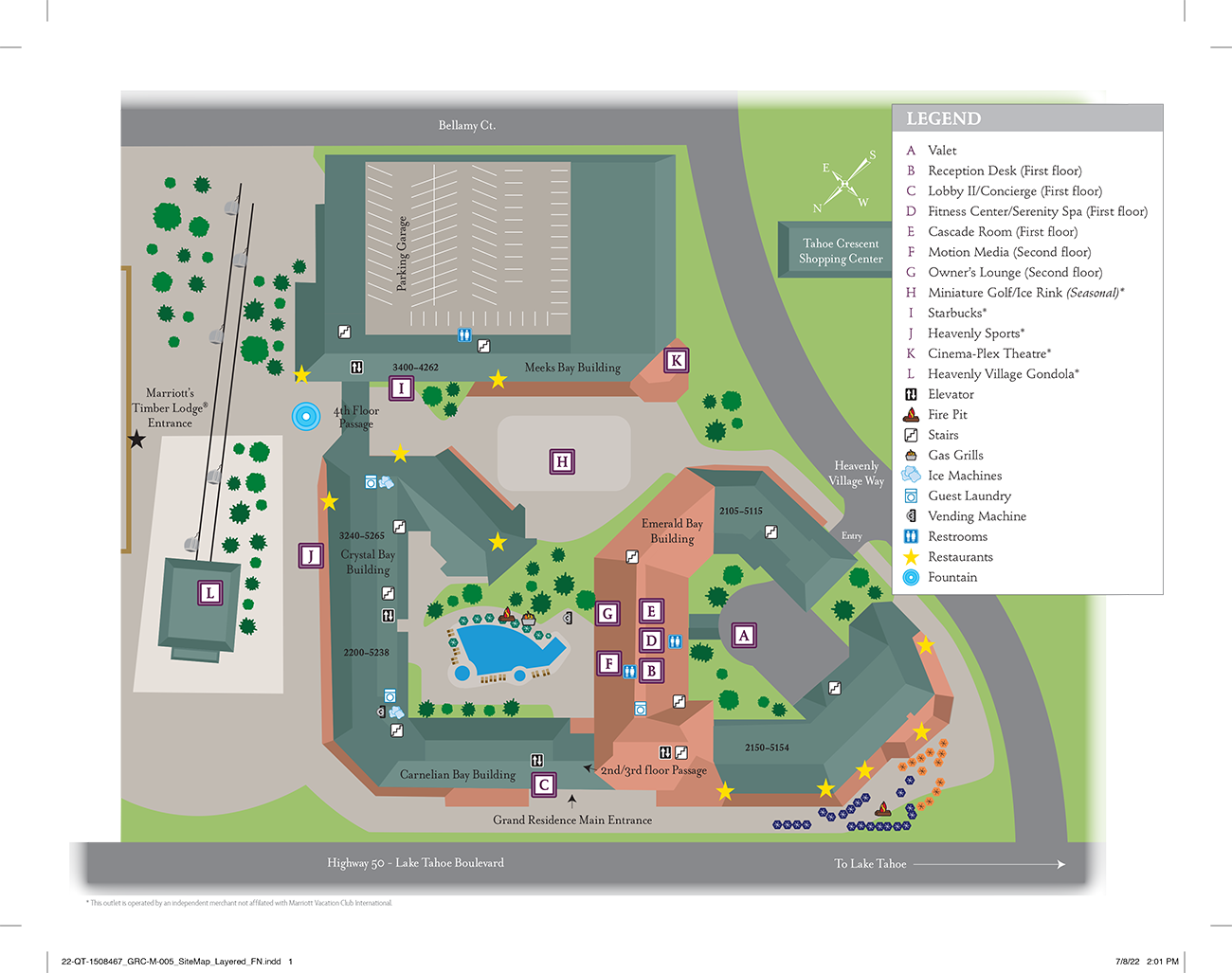 Marriott Grand Residence Club, Lake Tahoe Resort Map