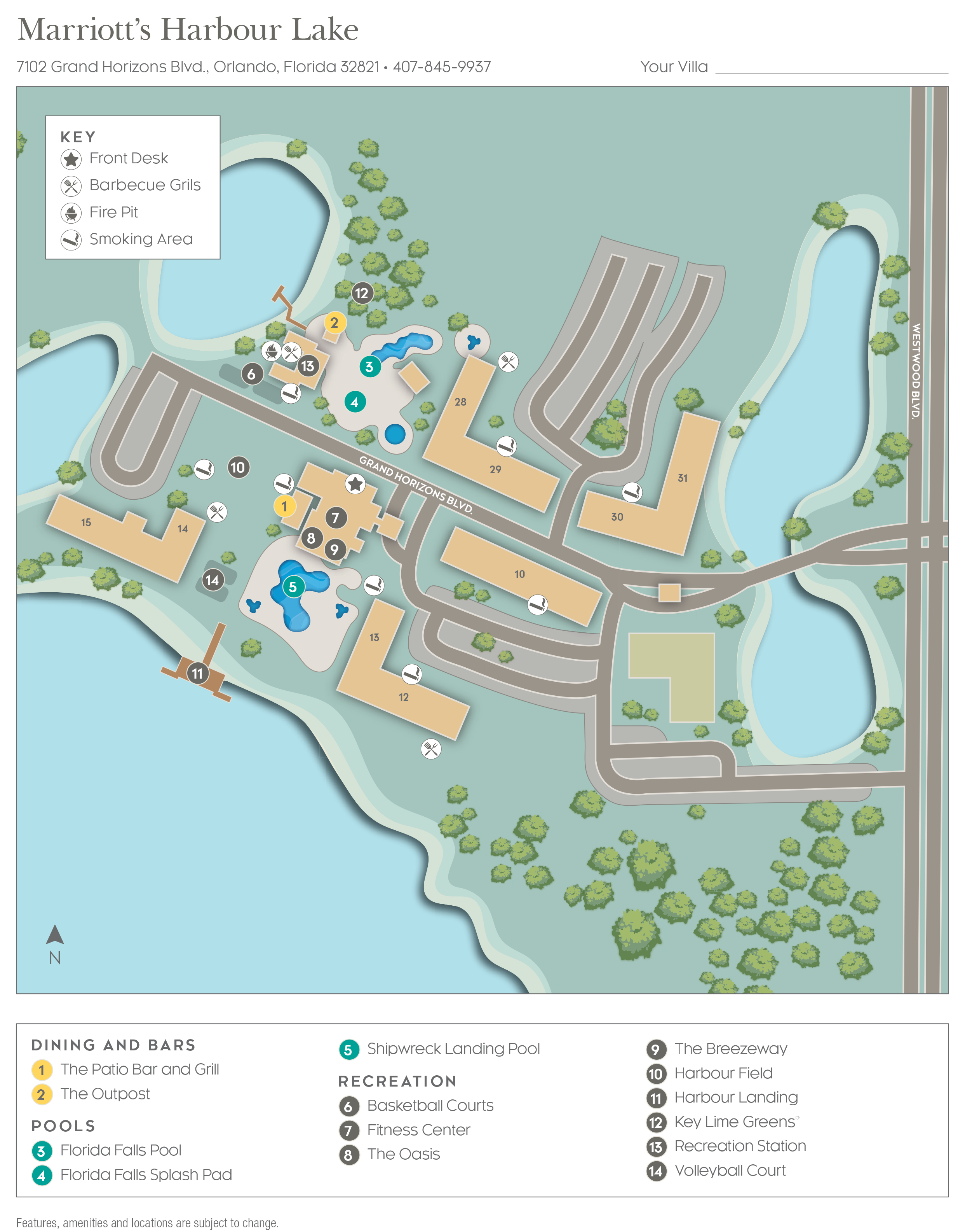Marriott Harbour Lake Resort Map