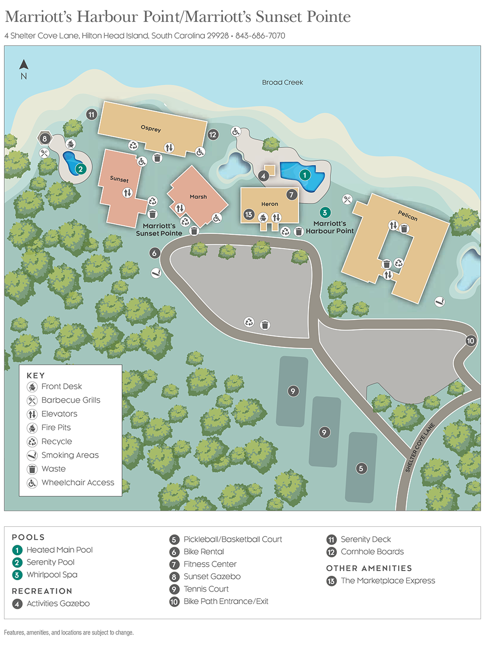 Marriott Harbour Point Sunset Pointe Resort Map