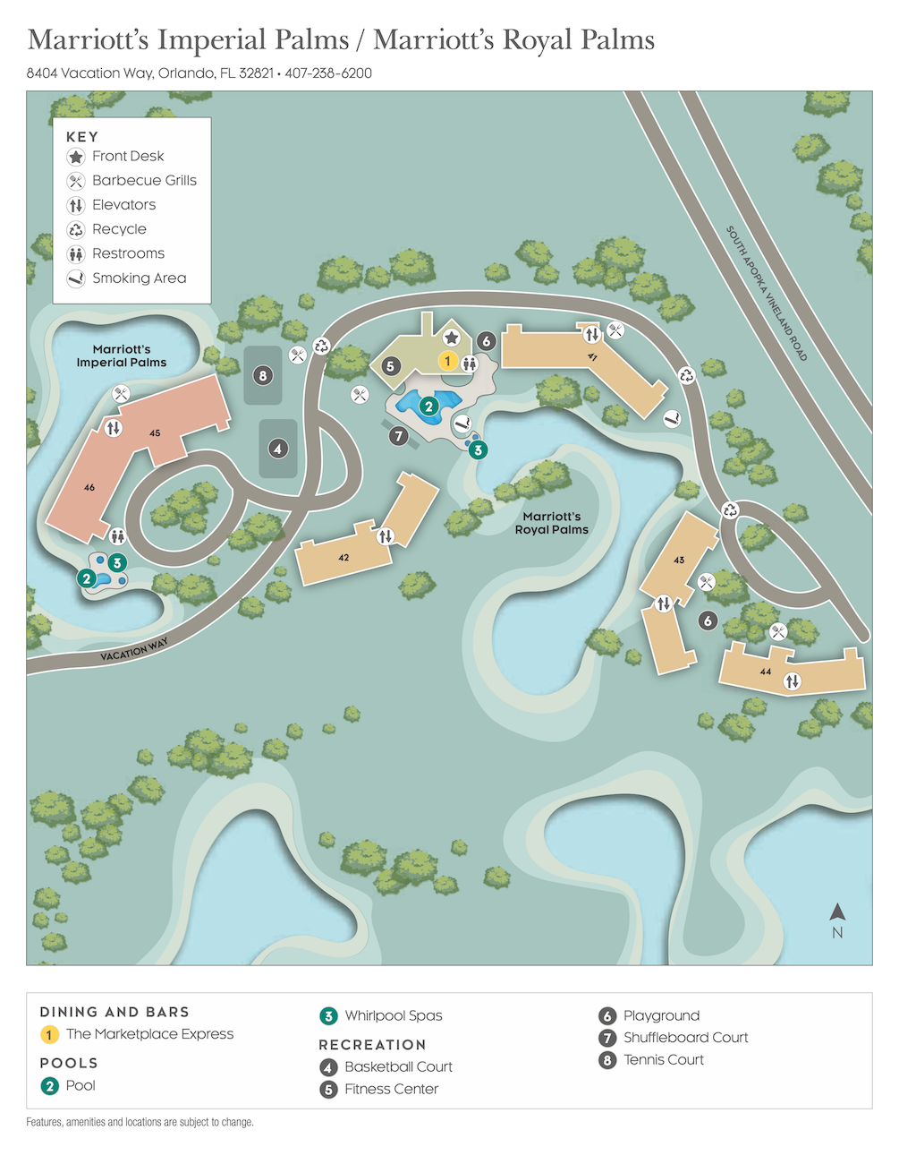 Marriott Imperial Palm & Royal Palm Villas Resort Map