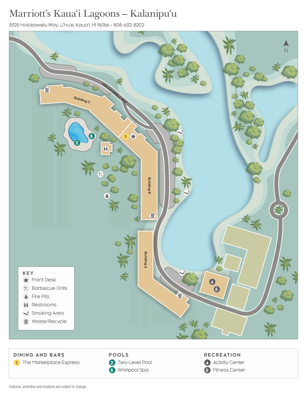 Marriott Kaua‘i Lagoons – Kalanipu‘u Resort Map