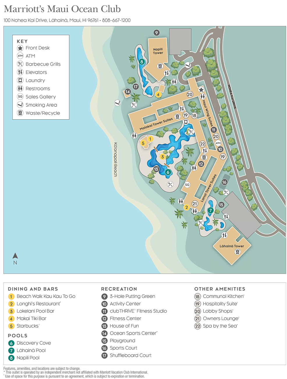 Marriott Maui Ocean Club Resort Map