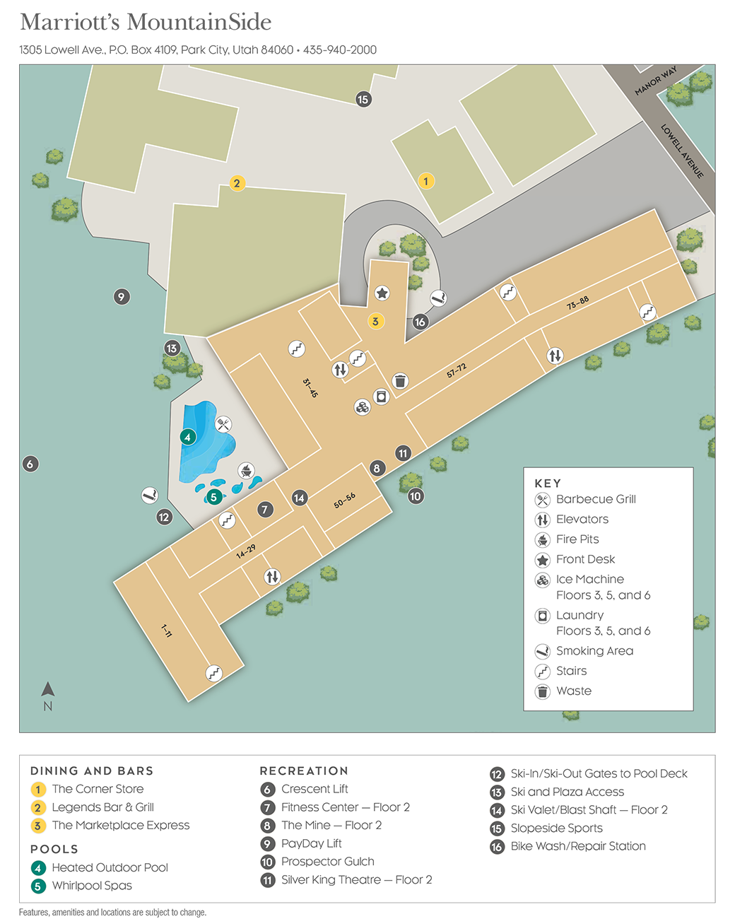 Marriott Mountain Side Resort Map