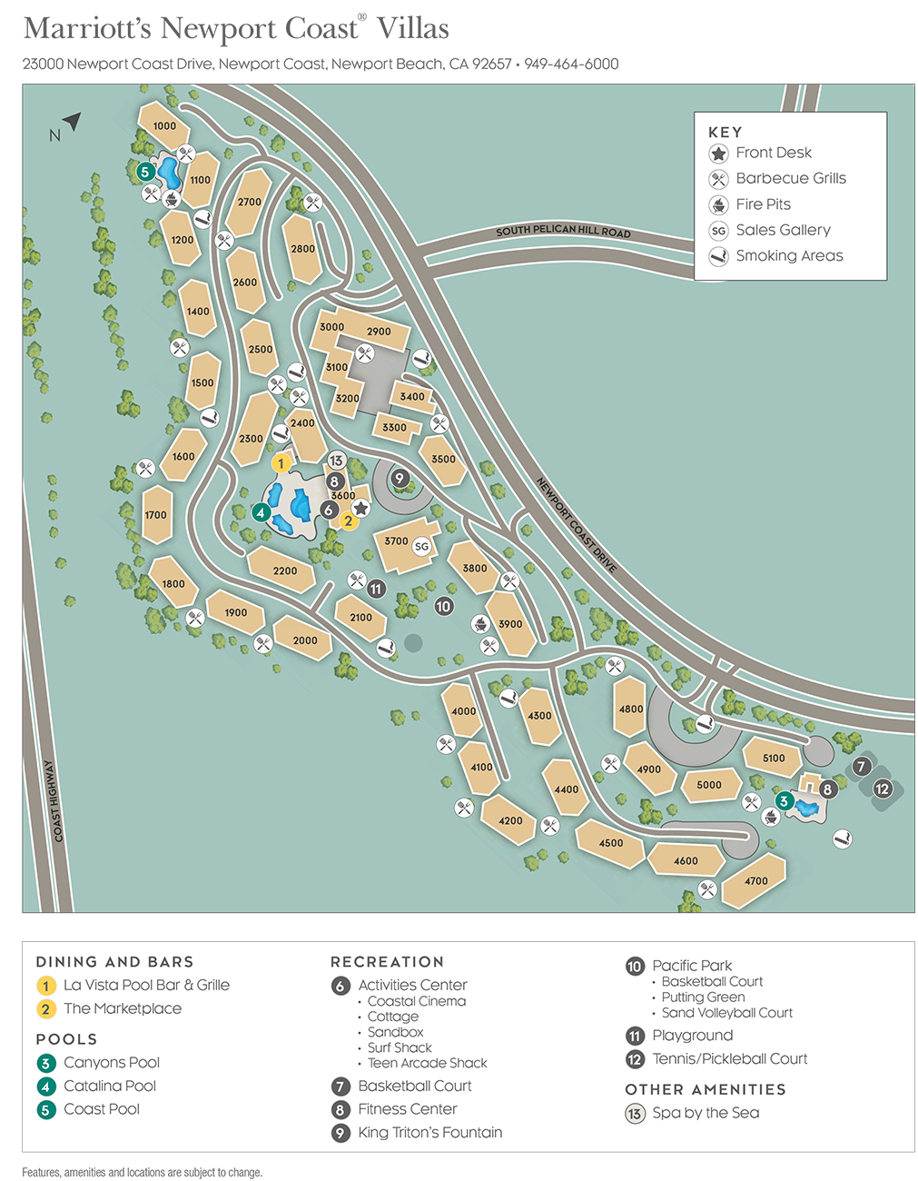 Marriott Newport Coast Resort Map