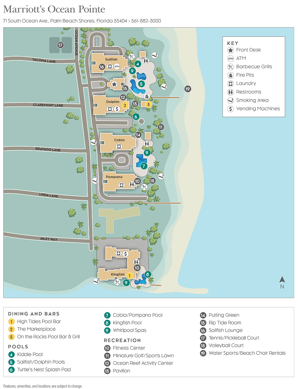 Marriott Ocean Pointe Resort Map