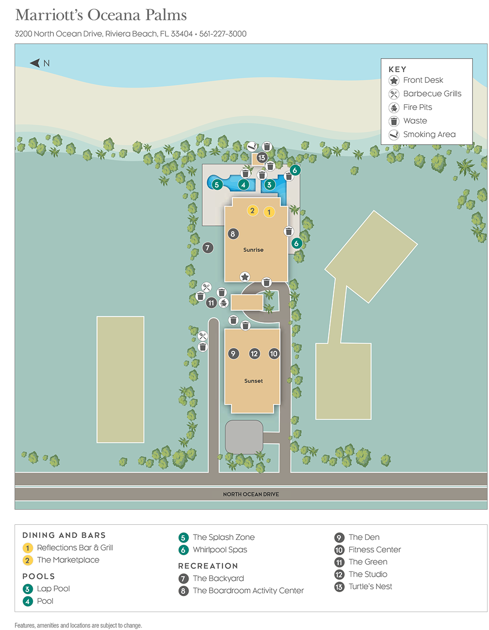 Marriott Oceana Palms Resort Map