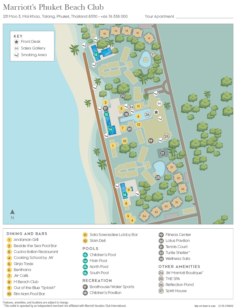 Marriott Phuket Beach Club Resort Map