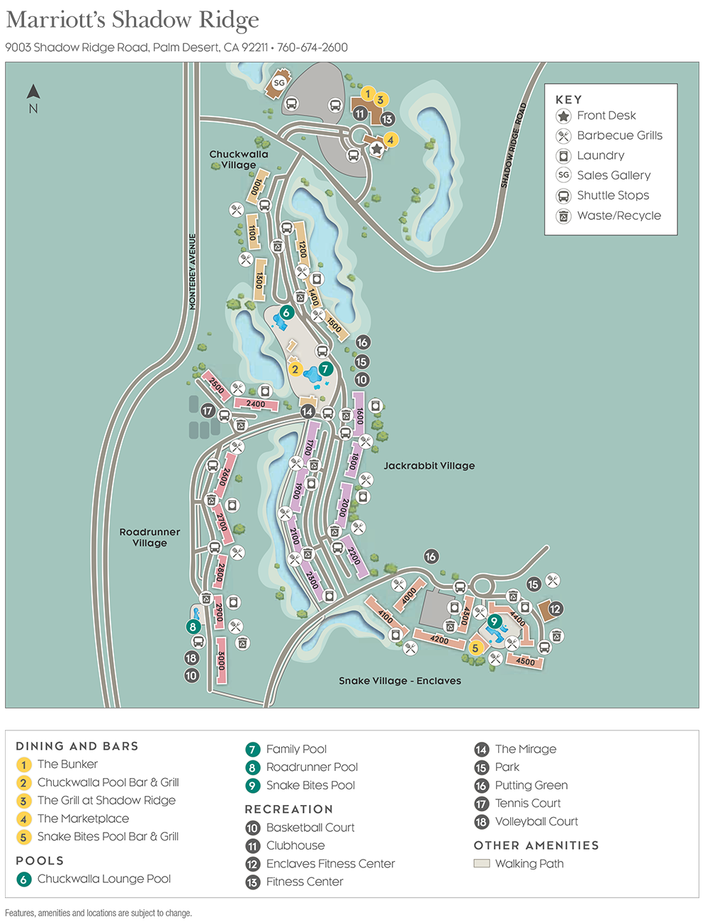 Marriott Shadow Ridge Resort Map