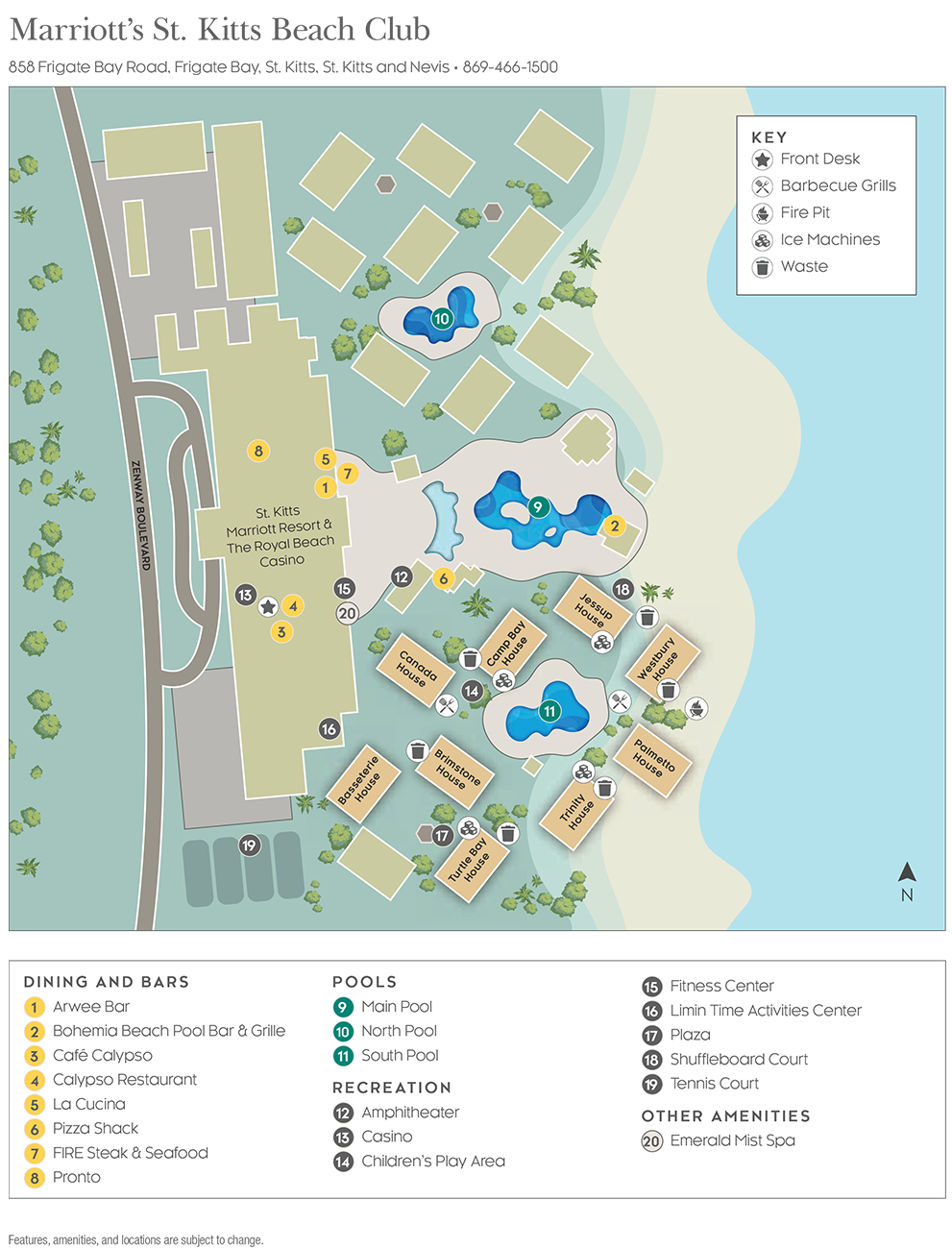 Marriott St. Kitts Beach Club Resort Map