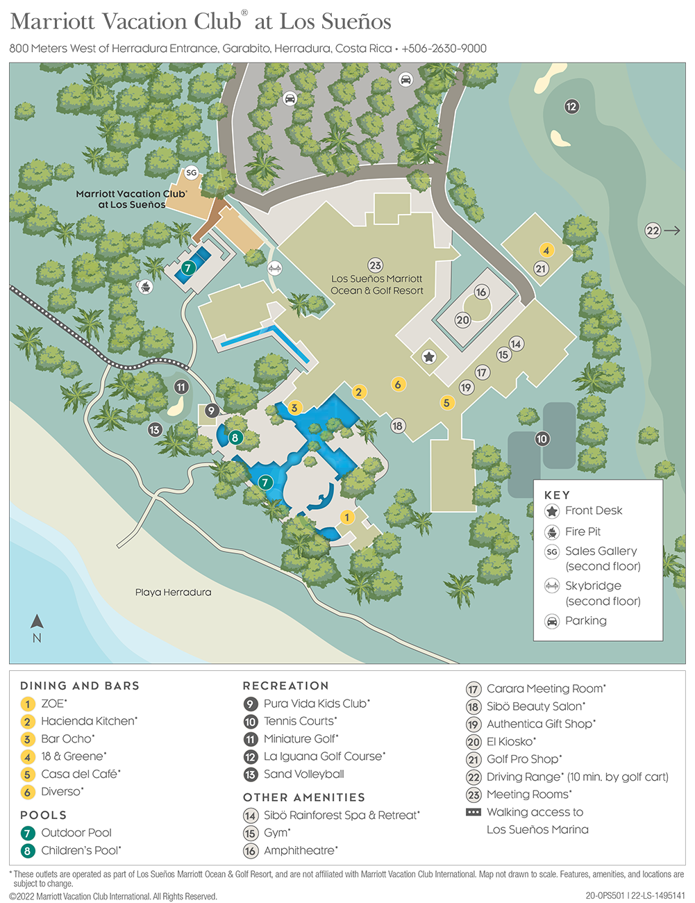 Marriott Vacation Club at Los Suenos Resort Map