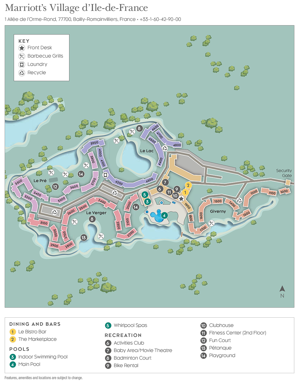 Marriott Village d'Ile-de-France Resort Map