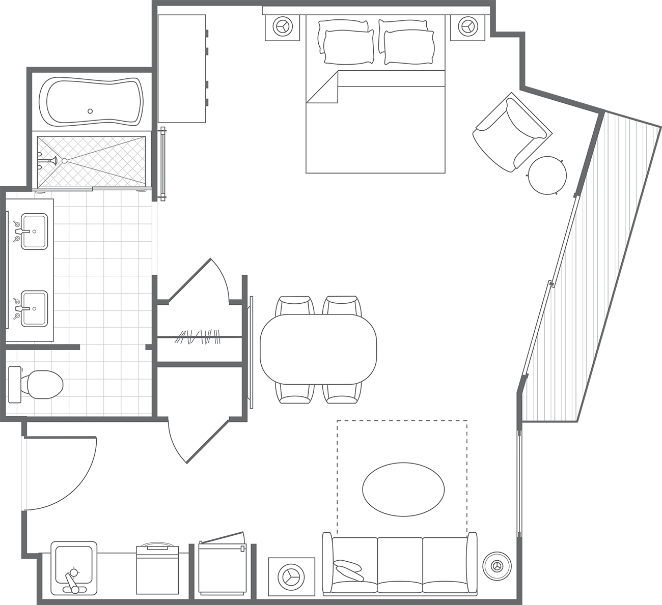 MVC Waikiki floorplan Studio