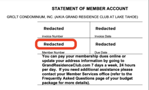 Statement of Member Account