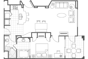Grand Vista Typical one bedroom floor plan