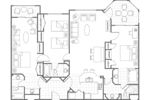 Grande Vista 3 bedroom lock-off floor plan