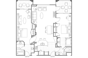 Grande Vista typical 2 bedroom lockoff floor plan