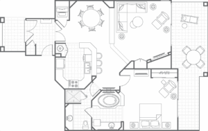 Marriott Desert Springs 1 one bedroom floor plan