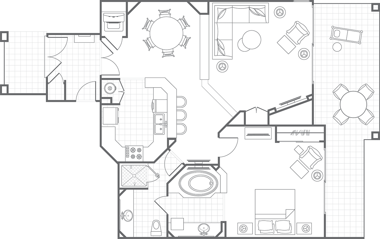 Marriott Desert Springs 1 one bedroom floor plan