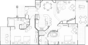 Marriott Desert Springs 1 two bedroom floor plan