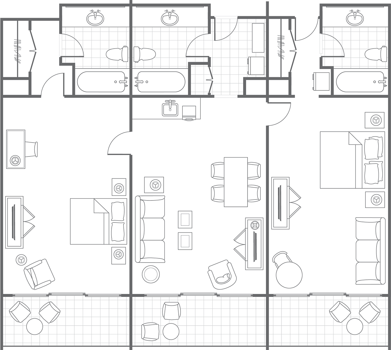 Maui Ocean Club 2Bed 3Bath Full Villa floor plan