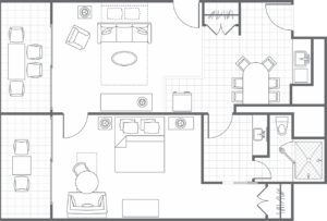 Kauai Beach Club Typical One-Bedroom Floor Plan