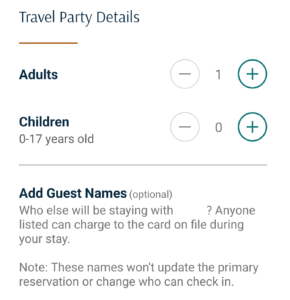 Travel Party Details