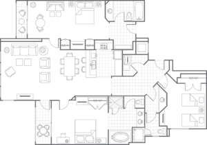 Ocean Pointe Three-Bedroom Villa Floor Plan