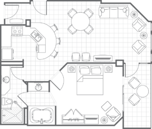 Aruba Ocean Club One-Bedroom Villa Floor Plan