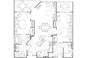 Canyon Villas Two-Bedroom Villa Floor Plan