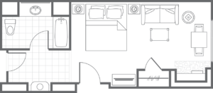Deluxe Guestroom Marriott Grand Chateau floor plan