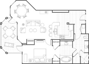 Desert Springs 2 one bedroom Floor Plan