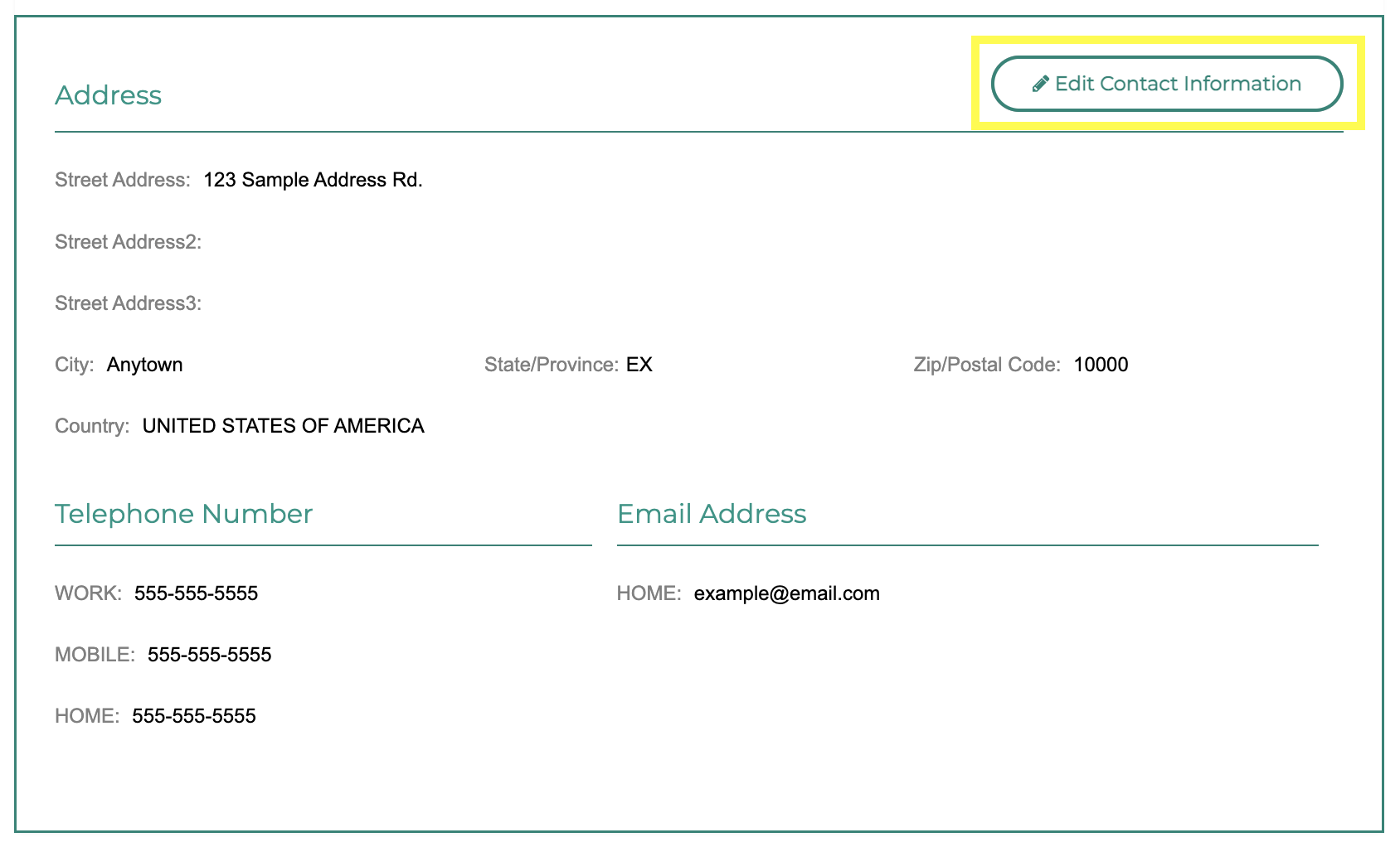 Edit Contact Info - Marriott owner website
