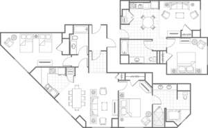 Grand Chateau Three-Bedroom Villa floor plan