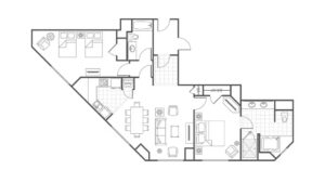 Grand Chateau Two-Bedroom Villa (Doubles) Floor Plan