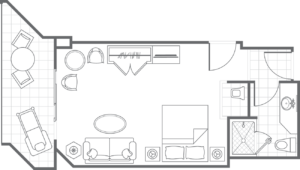 Harborside Atlantis Guestroom floor plan