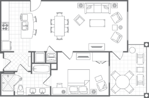Lakeshore Reserve Typical One-Bedroom floor plan
