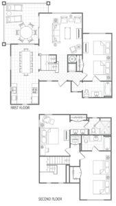 Lakeshore Reserve Typical Three-Bedroom Deluxe Townhome Floor Plan