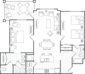 Lakeshore Reserve Typical Two-Bedroom Villa floor plan