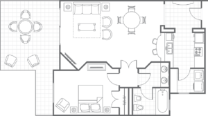 Marbella One-Bedroom Apartment Floor Plan